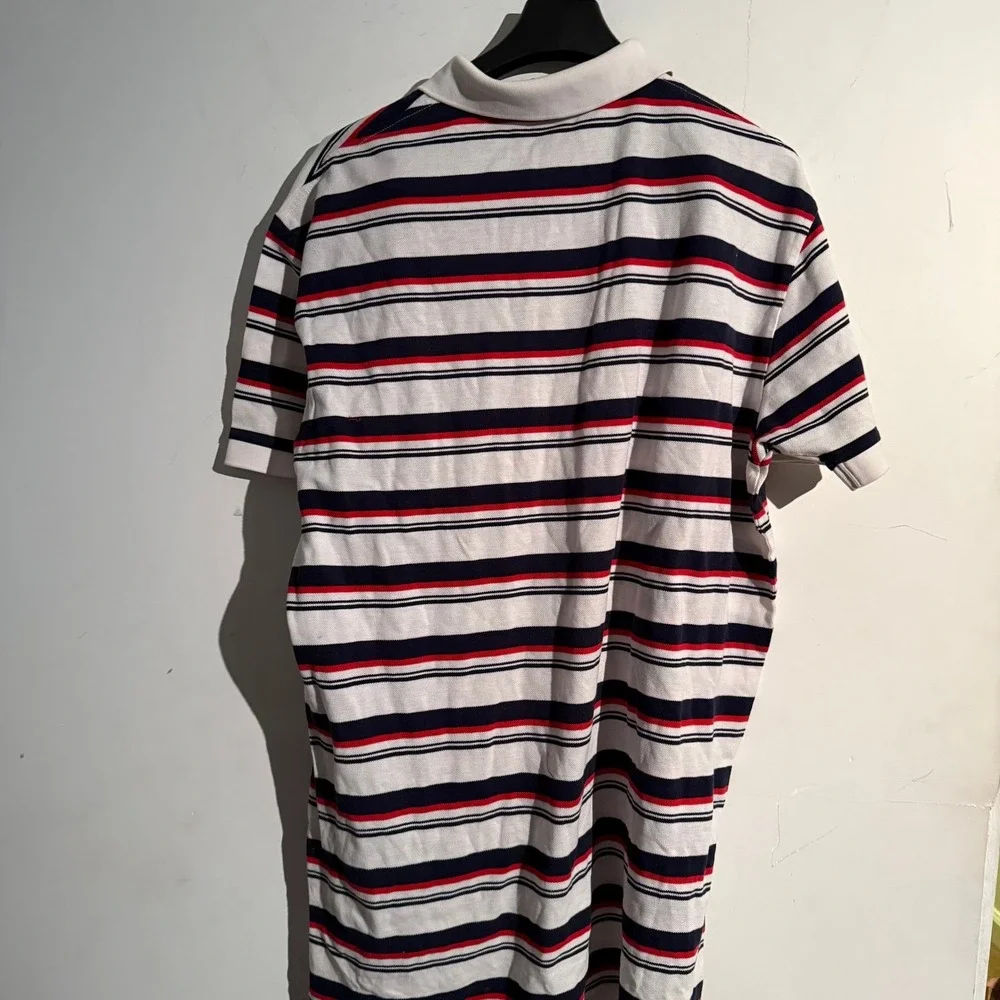 Y2K Polo Ralph Lauren Medium Polo Striped Shirt Red White Blue Yellow PONY‎